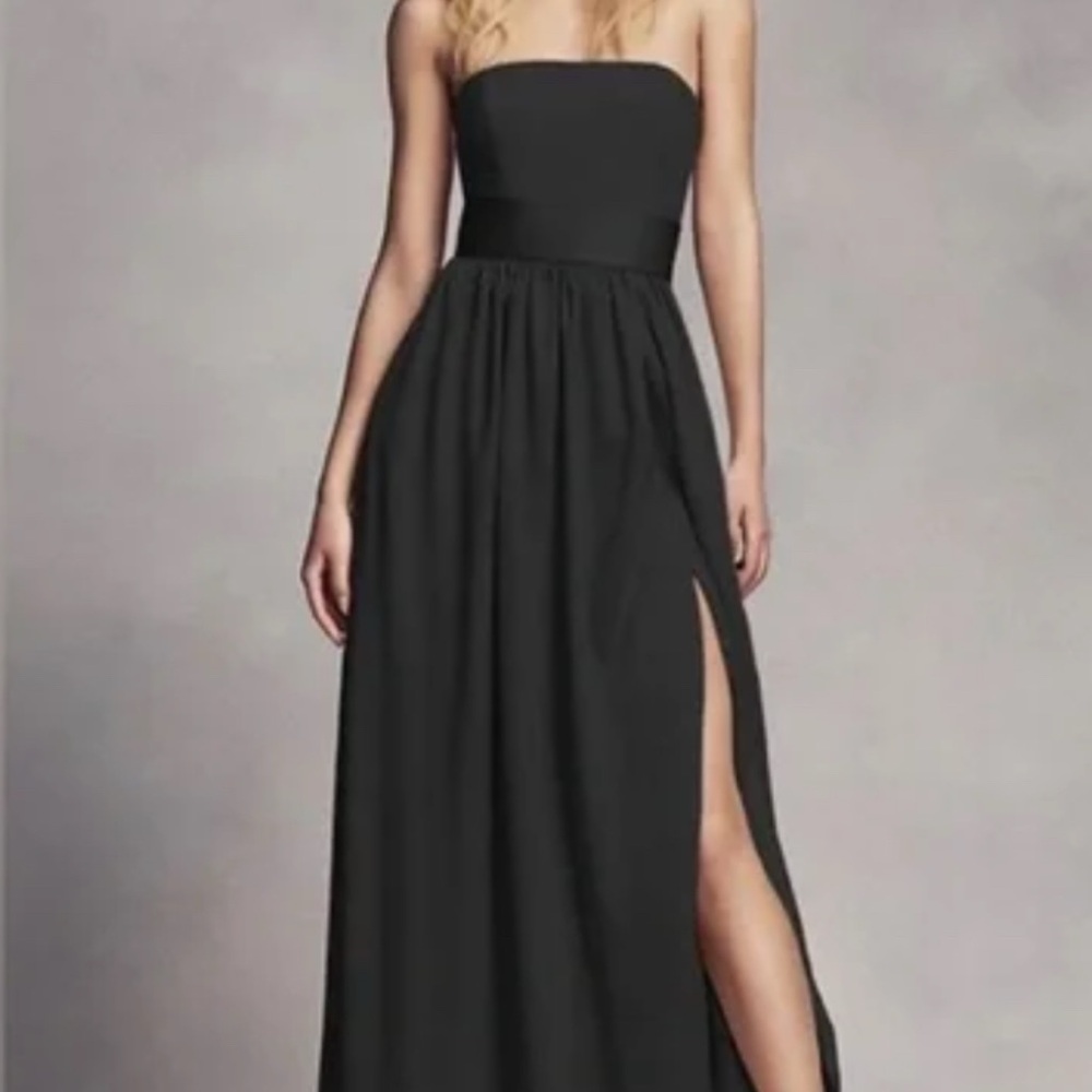 Vera Wang Black Strapless Maxi Dress